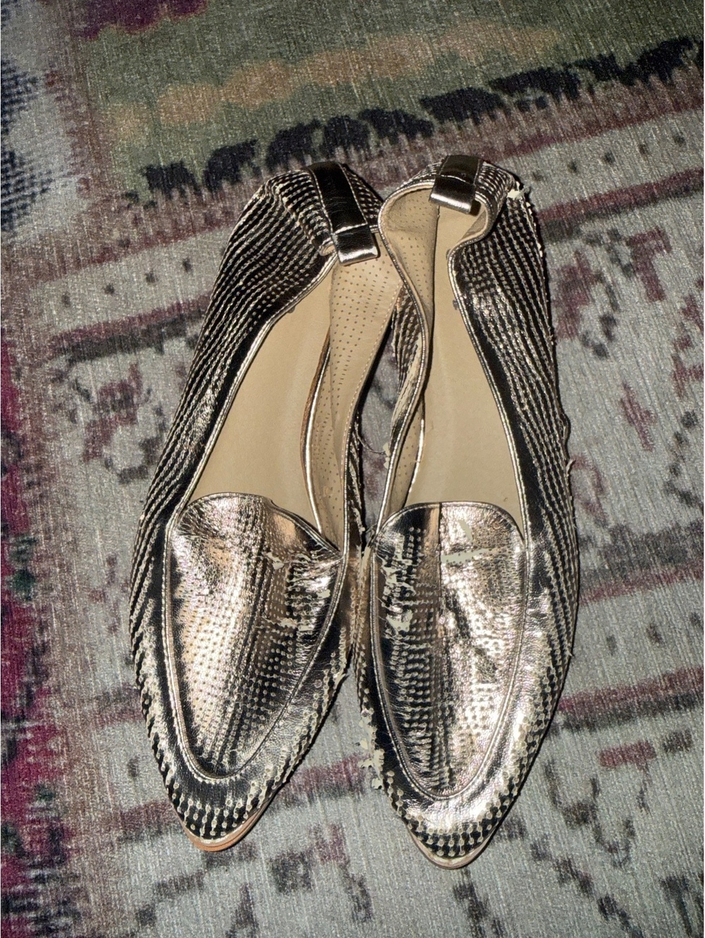 Women’s work shoes flats JG gold pointed toe cheap deal